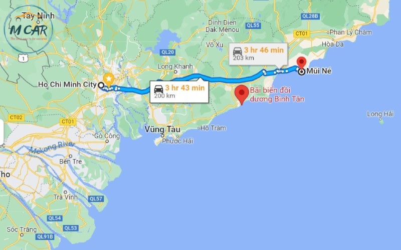 Sài Gòn đi Mũi Né bao nhiêu kilomet?